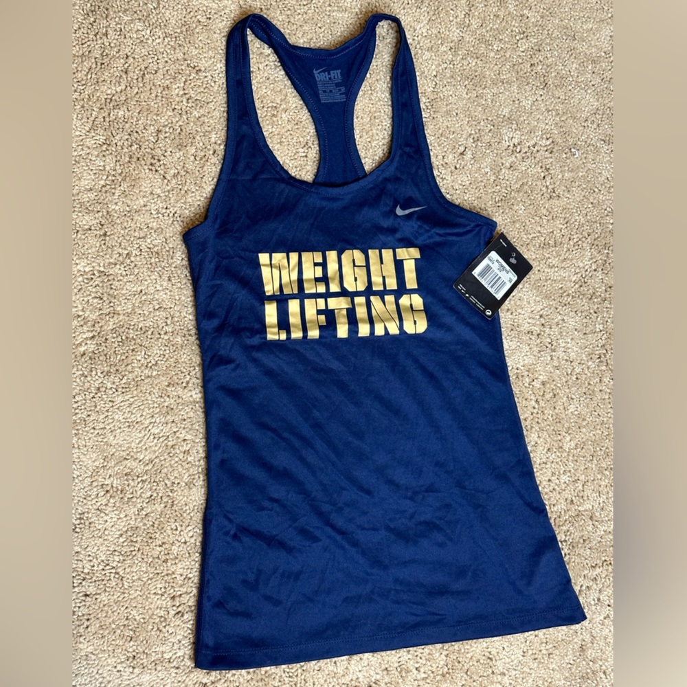 NIKE WEIGHTLIFTING TANK! BRAND NEW WITH TAGS! SIZE XS / NAVY BLUE